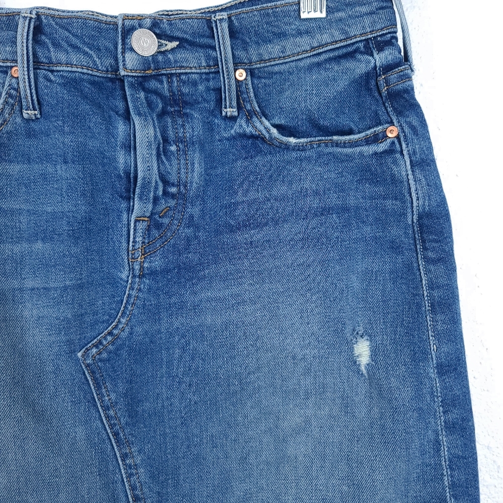 MOTHER Superior The Tomcat Mini Skirt Fray in Playing Dirty Wash - Picture 6 of 16